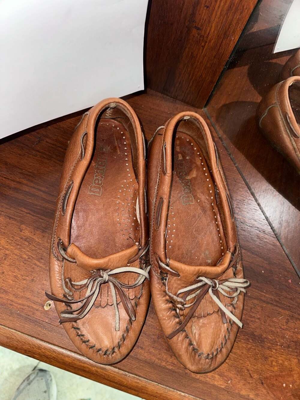 Vintage Dexter USA Women's Brown Leather Kiltie Moccasins Size 7M
